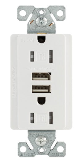 3.1A Tamper Resistant USB Charger with Duplex Receptacle(TR7755) (Eaton)