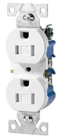 Tamper Resistant duplex plug 15amp white (Eaton)