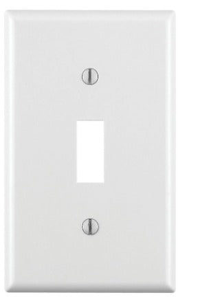 Leviton 88001 Toggle Device Switch Wallplate, 1-Gang, Standard Size, Thermoset, Device Mount - White